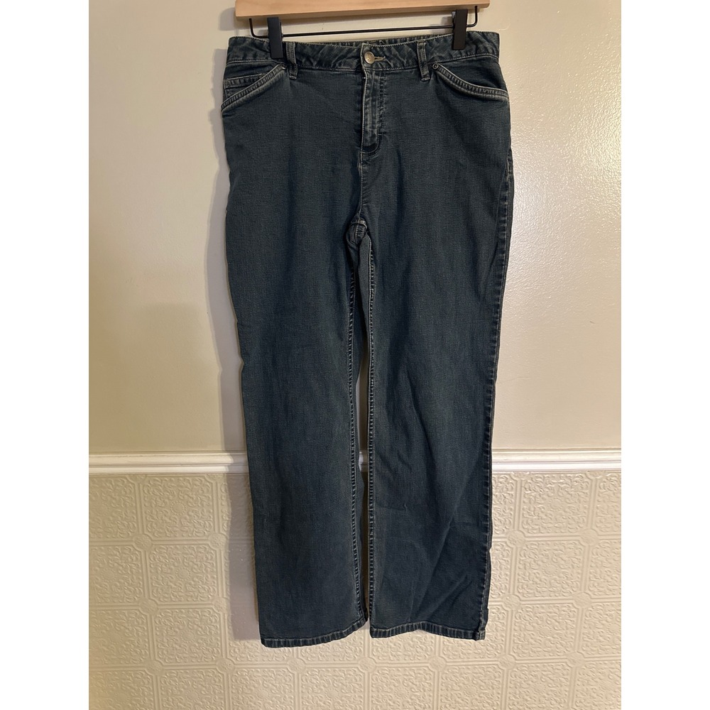 J. Jill Womens 8P Petite Straight Leg Jeans Dark Wash Stretch Denim RN 97641